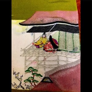 Asian Fabric Wall Hanging Panel